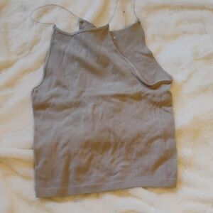 Poof! Girls Ribbed Tank Top - Light Gray